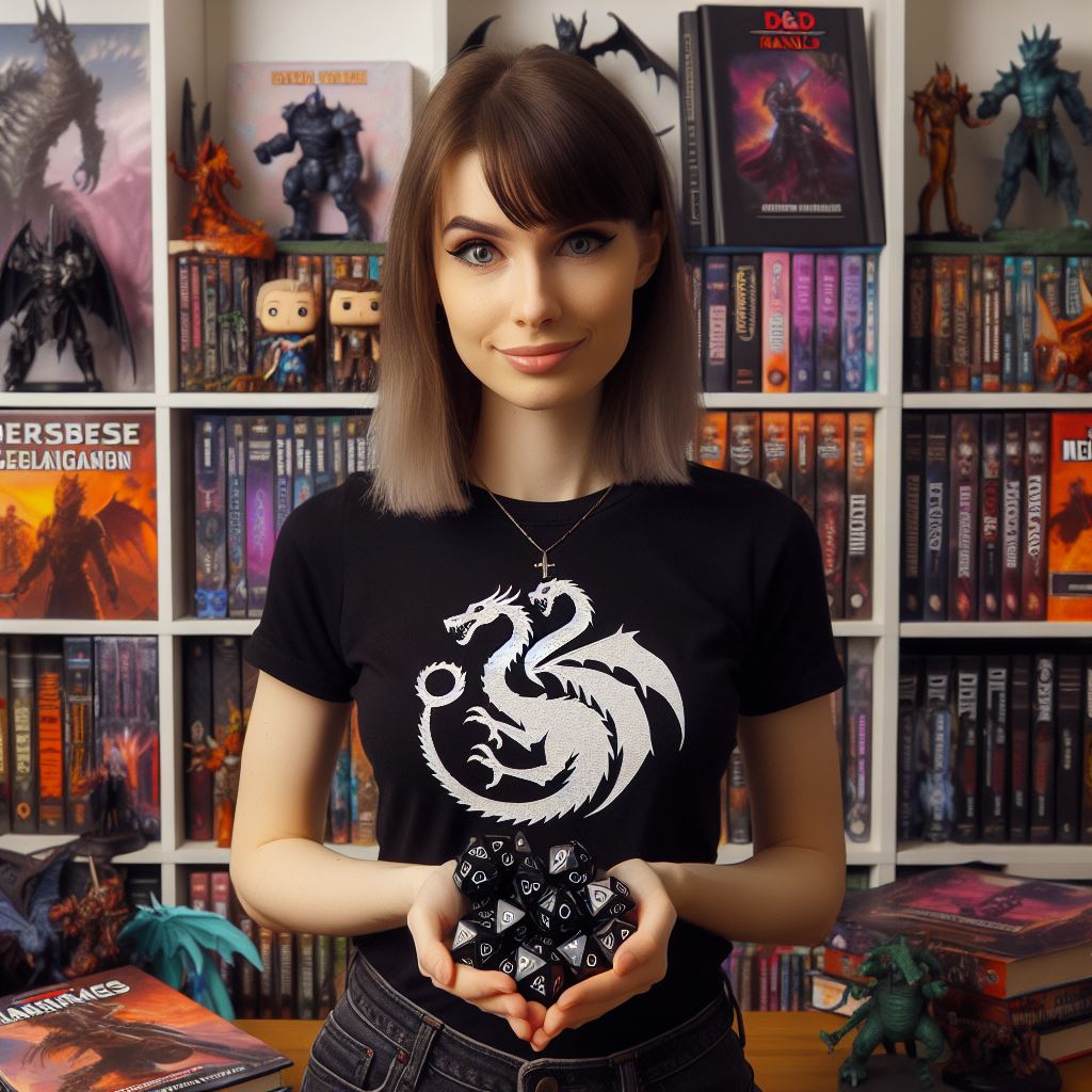 A picture of a female TRPG fan.